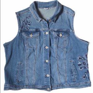 FINALSALE Westport Vintage Embroidered Denim Vest